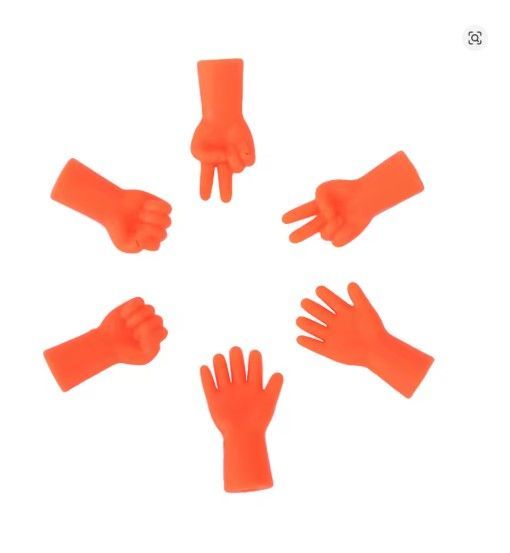 6Pcs Knitting Needles Point Protectors Rock Paper Scissors-Orange