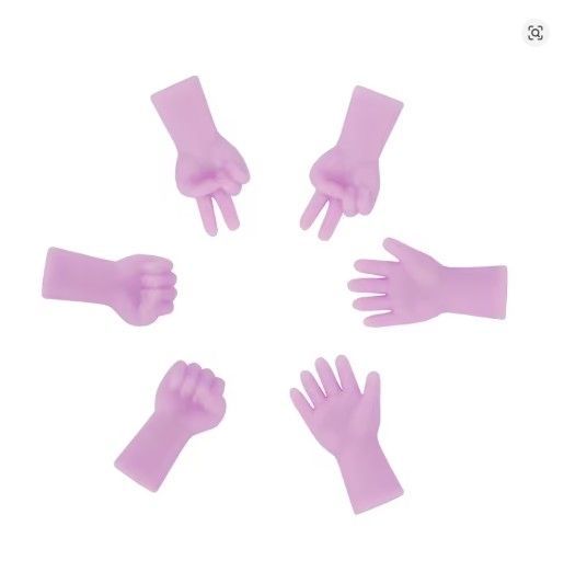 6Pcs Knitting Needles Point Protectors Rock Paper Scissors-Violet