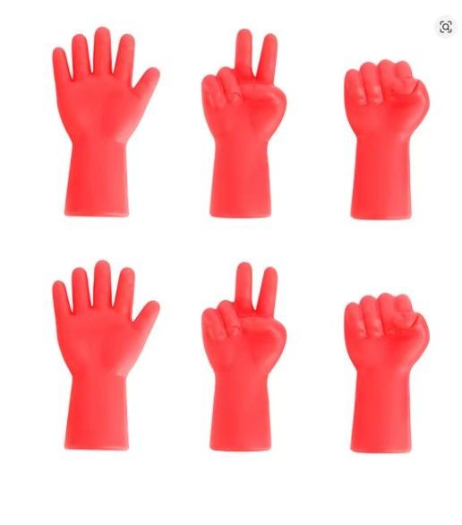 6Pcs Knitting Needles Point Protectors Rock Paper Scissors-Red