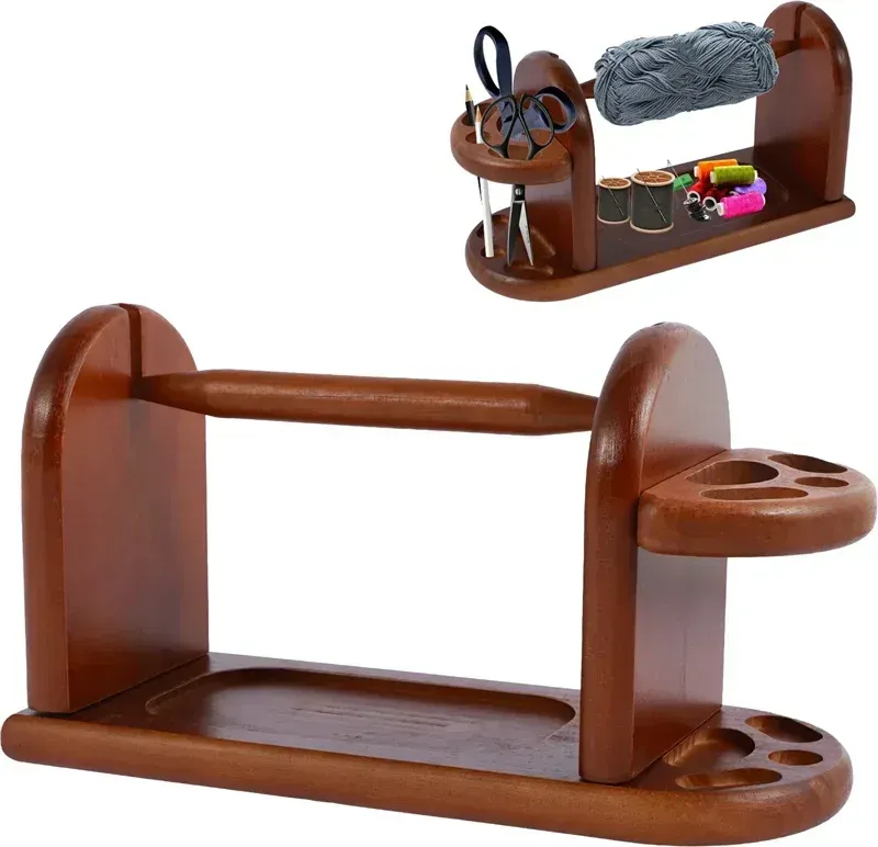 Wooden Yarn Holder Spinning Knitting Tool