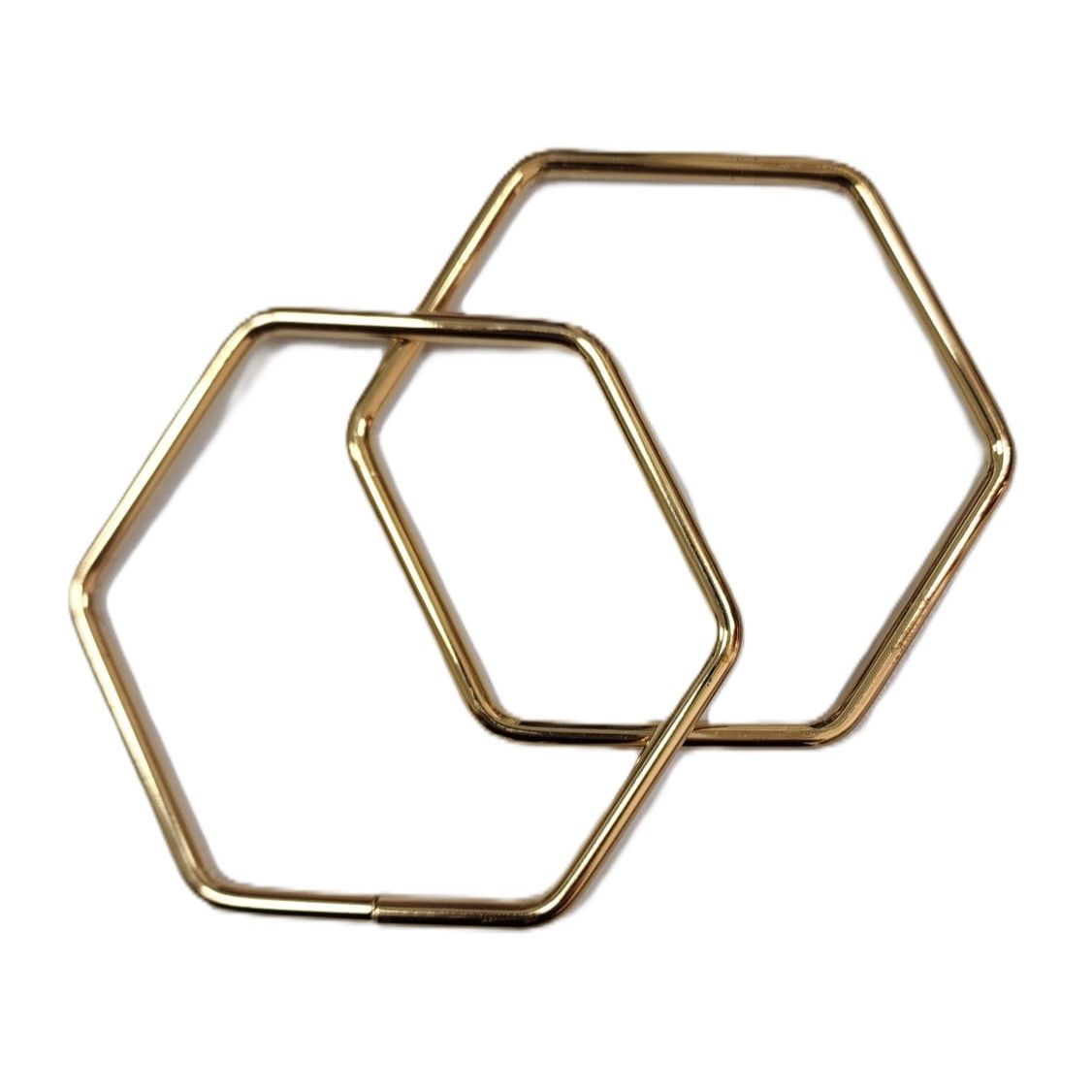 1 Pair Hexagon Handle Gold- 10 CM
