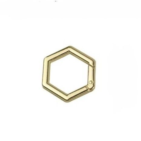 1 Piece Hexagonal Spring Lock Gold- 2 CM