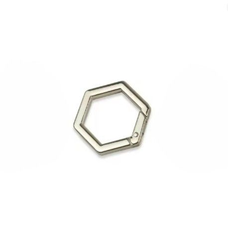 1 Piece Hexagonal Spring Lock Silver - 2 CM