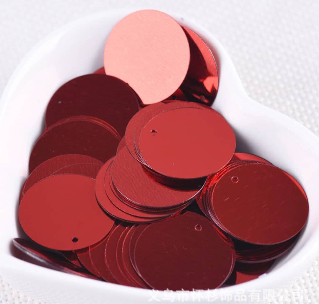 Round Loose Sequins-Red
