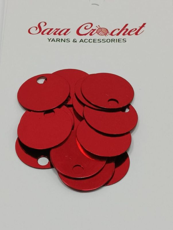 Round Flat Sequin 30mm - Red