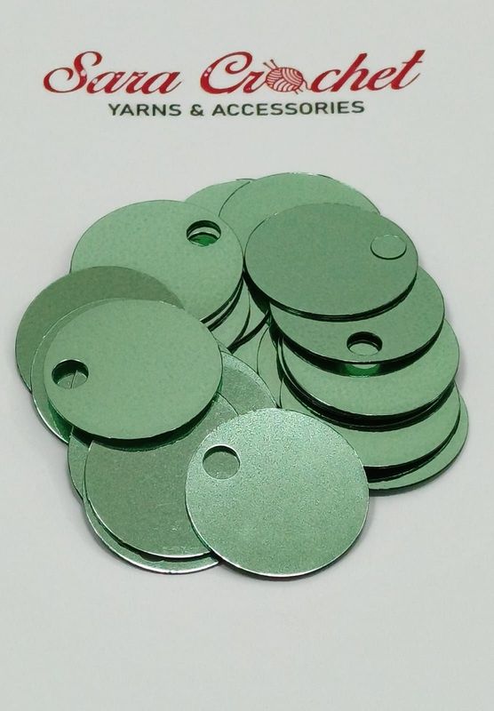 Round Flat Sequin 30mm - Light Green
