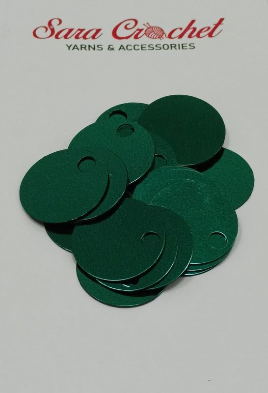 Round Flat Sequin 30mm - Green
