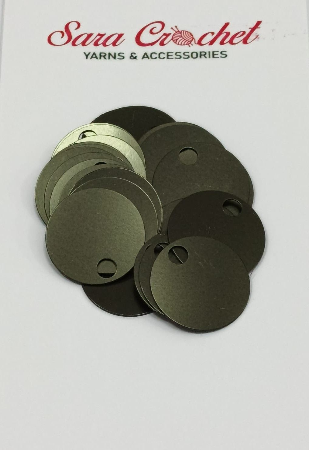 Round Flat Sequin 30mm - Olive