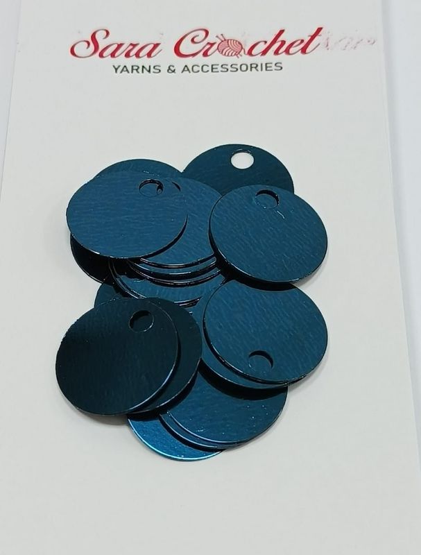 Round Flat Sequin 30mm - Petrol