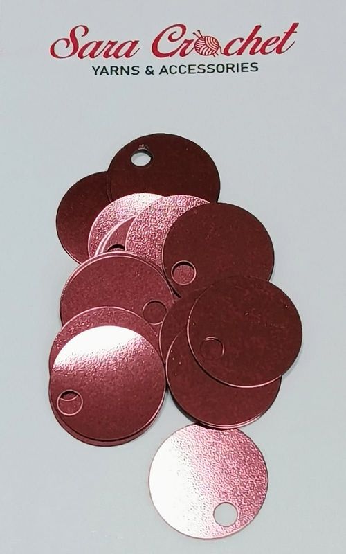 Round Flat Sequin 30mm - Burgandy