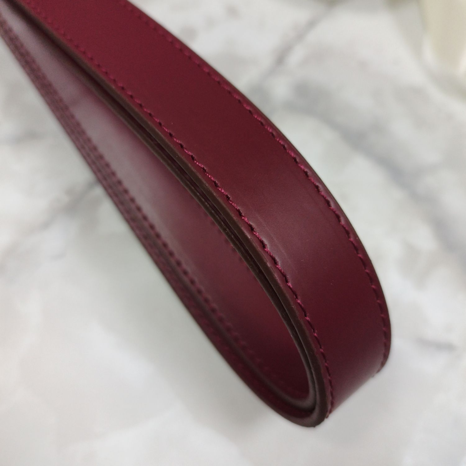 Two Leather Handles burgundy 