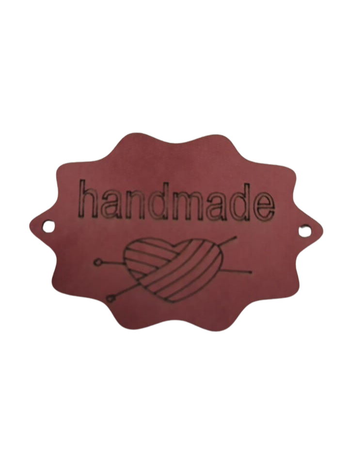 Leather tag handmade - Brown