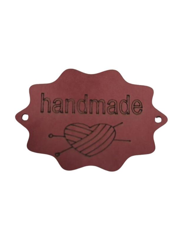 Leather tag handmade - Brown