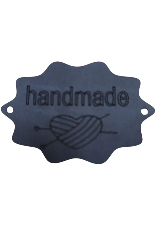 Leather tag handmade - Blue