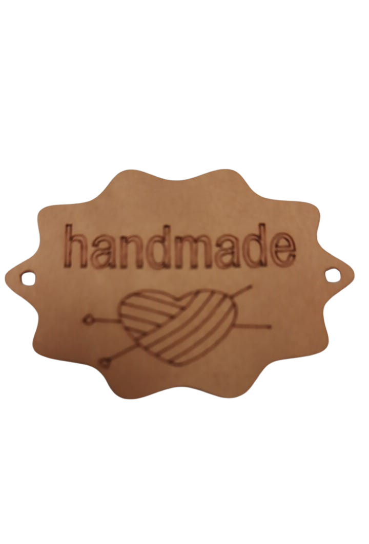Leather tag handmade - Camel