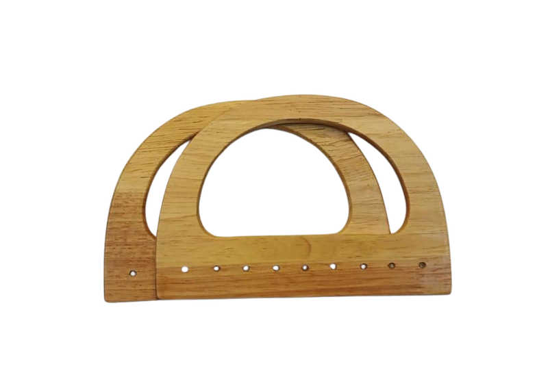 Pair Wooden Half Circle Handle - 12 cm