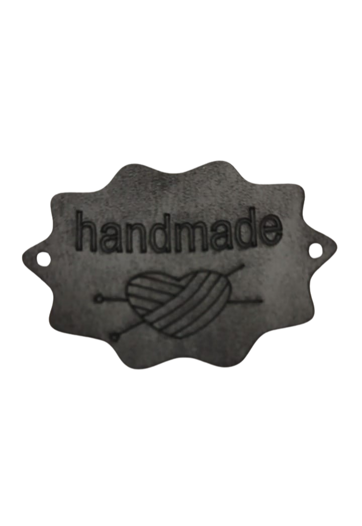 Leather tag handmade - Black