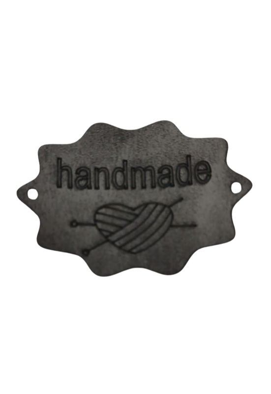 Leather tag handmade - Black