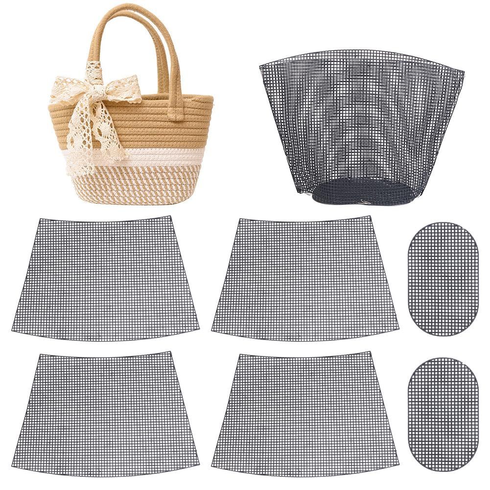 Black Plastic Canvas Bag Shape- White