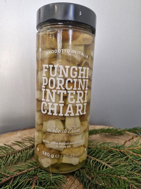 Funghi porcini interi chiari in olio d'oliva 580g
