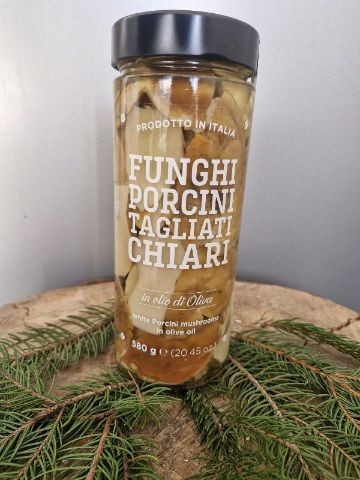 Funghi porcini tagliati chiari in olio d'oliva 580g