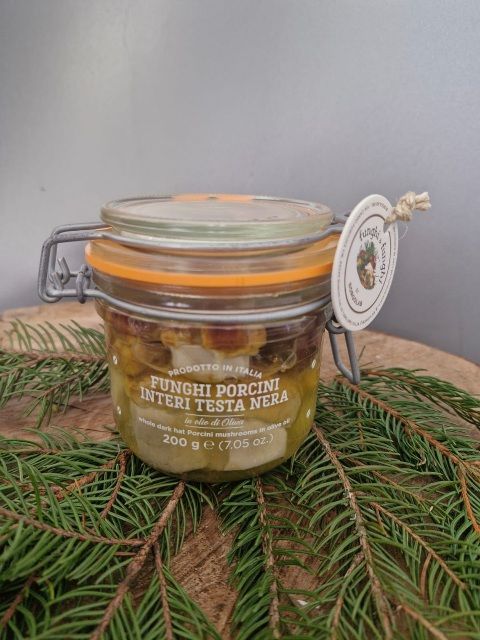 Funghi porcini interi testa nera in olio d'oliva 200g