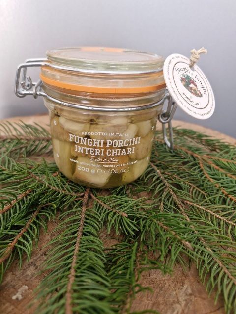 Funghi porcini interi chiari in olio d'oliva 200g