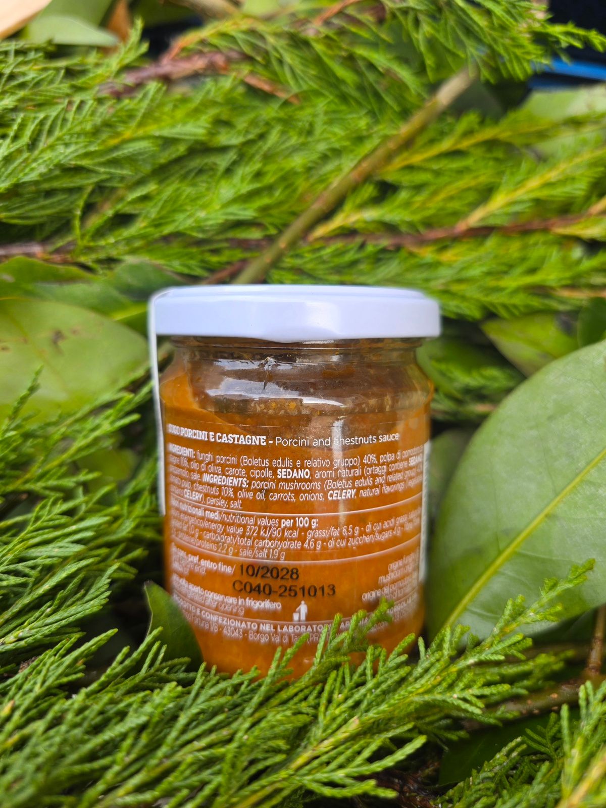 Sugo con funghi porcini e castagne 180g