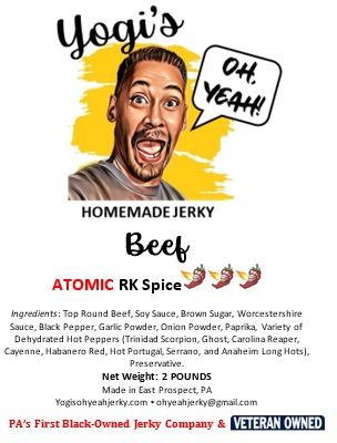 2 LBS. ATOMIC RK Spice Beef Jerky