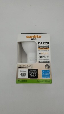 PAR20 Bulb 2700K Sunlite/Amber 6W Dimmable Sunlite