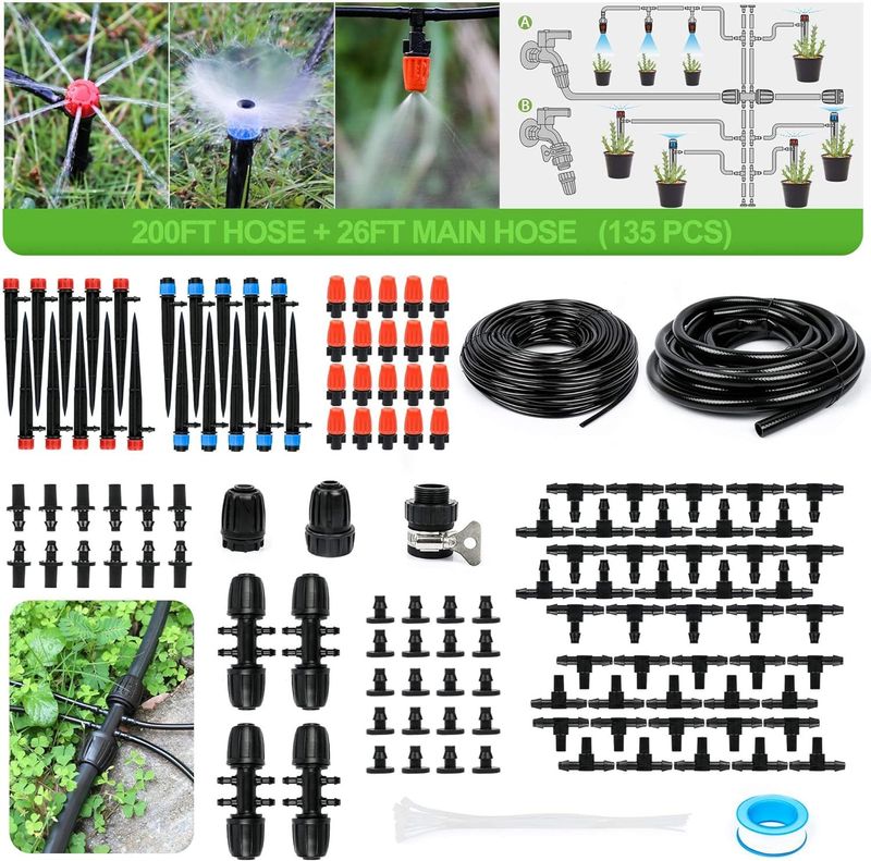 Irrigation System Greenhouse Watering Systems 1/4 inch / 6mm Kit Irrigation System Greenhouse Watering Systems 1/4 inch / 6mm Kit