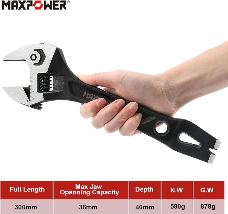 MAXPOWER Adjustable Wrench / Spanner 300mm