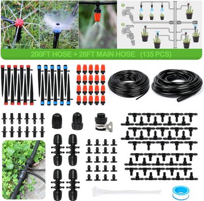 Irrigation System Greenhouse Watering Systems 1/4 inch / 6mm Kit Irrigation System Greenhouse Watering Systems 1/4 inch / 6mm Kit