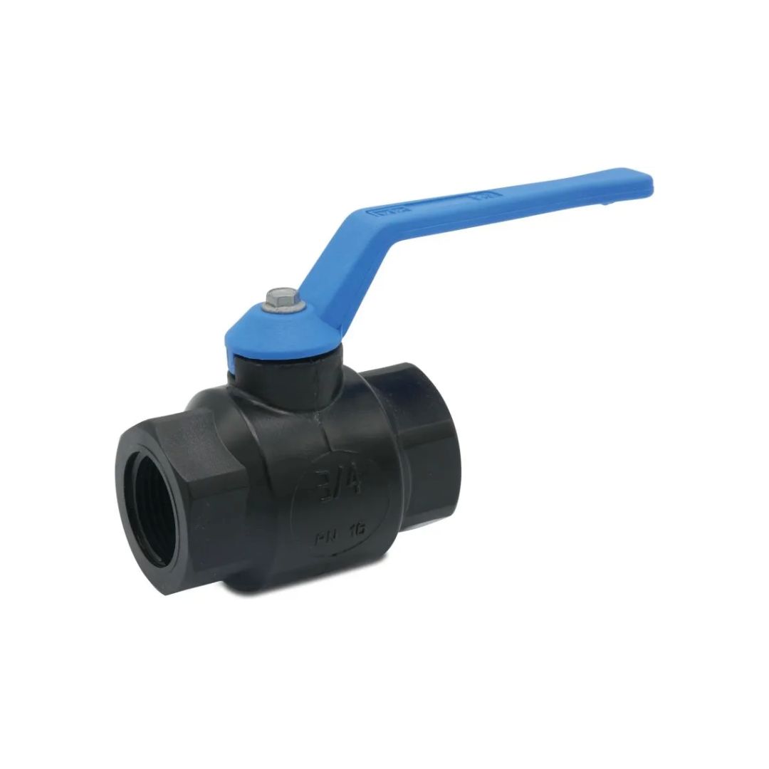 VIR Ball valve PP 1/2" female thread 16bar DN15 black type 228 Arctic