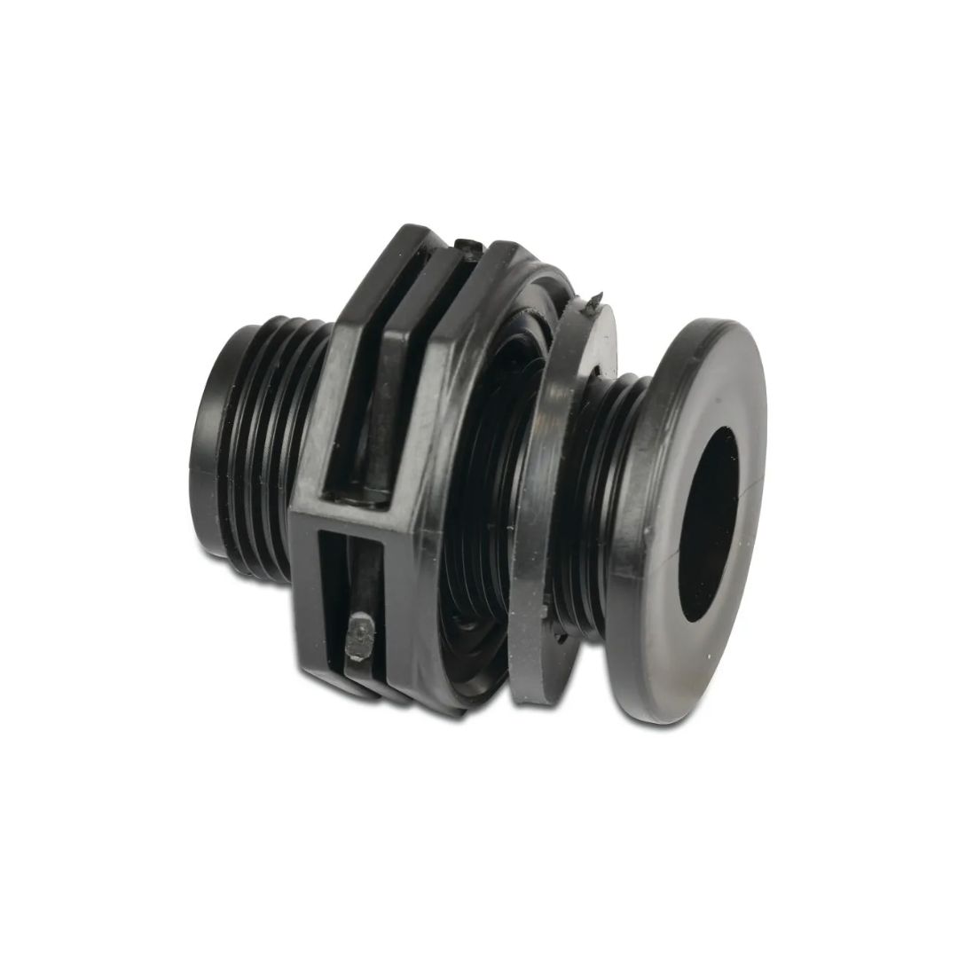 Profec Bulkhead fitting PP 1" male thread 10bar black