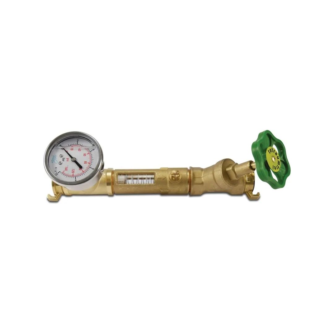 Flow meter with stopcock brass 1" male thread x quick coupler CD 40 10bar 5-42l/min