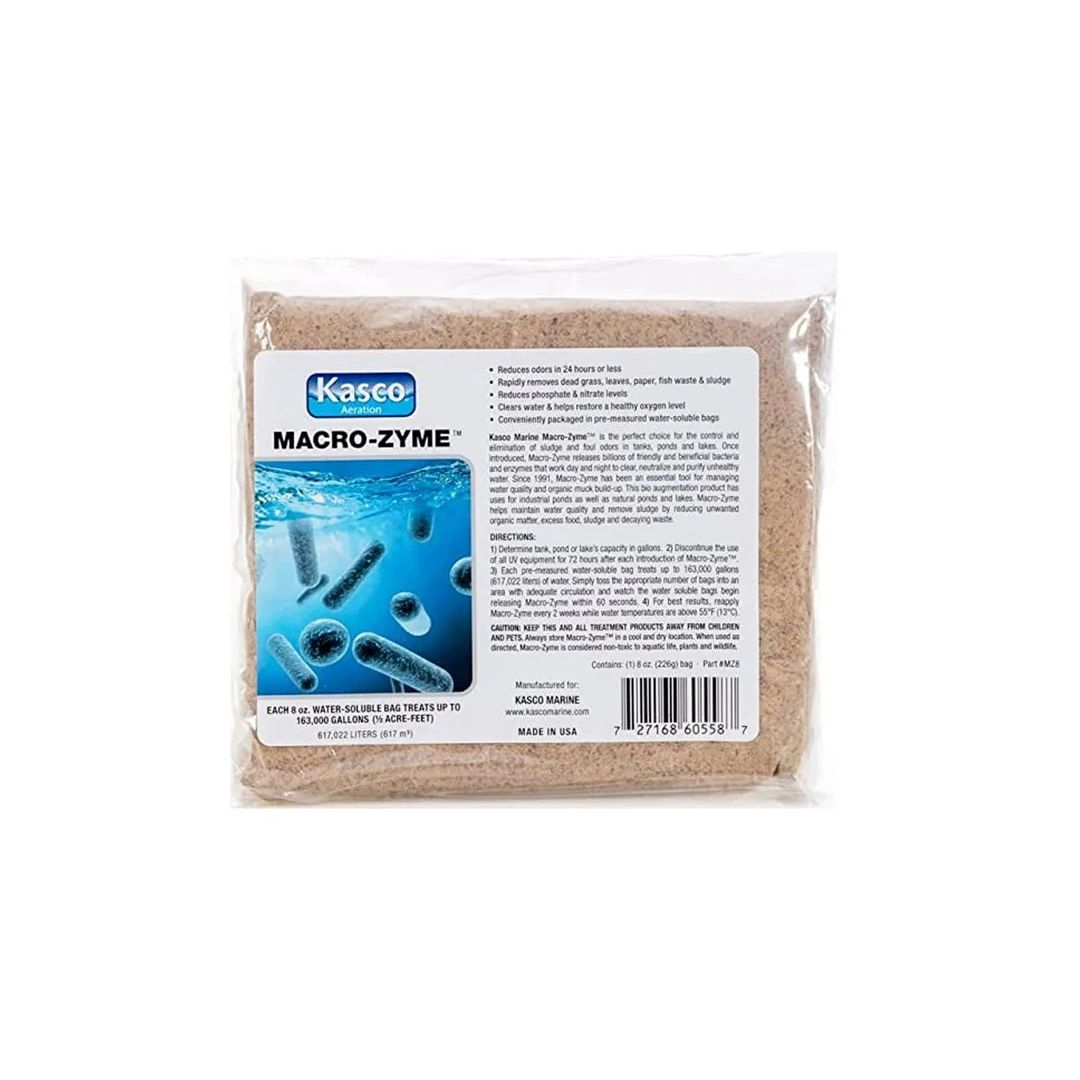 Kasco MZ8 Macro Zyme Muck Powder Pond Probiotics Enzyme 8oz Water Soluble Bag