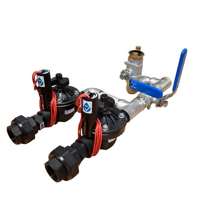 1" Stainless Steel Dual Valve with 1" Hand Point inc Hunter ICV Solenoid Valves