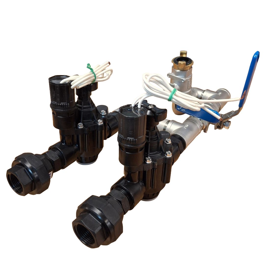 1" Stainless Steel Dual Valve with 1" Hand Point inc Rain Bird PGA Solenoid Valves