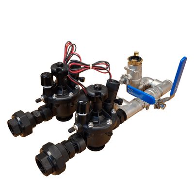 1" Stainless Steel Dual Valve with 1" Hand Point inc Toro P220 24VAC Solenoid Valves