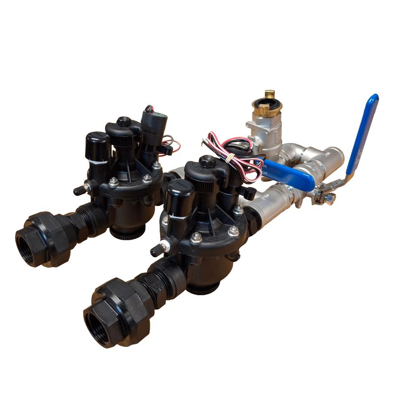 1" Stainless Steel Dual Valve with 1" Hand Point inc Toro P220 DC Solenoid Valves