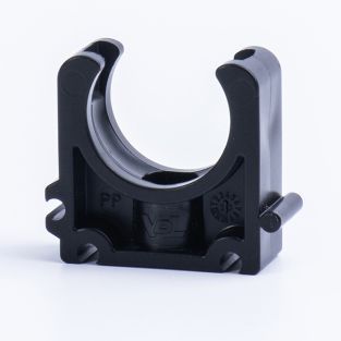 Pipe Clip Black + Safety Bracket (Metric)