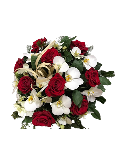 Bouquet de roses et d'orchidées