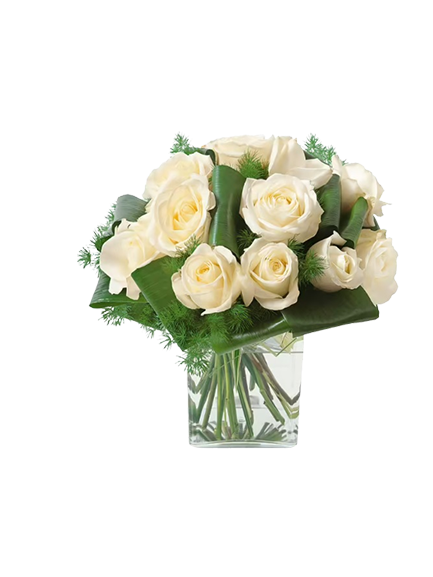 Bouquet de roses blanches