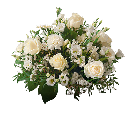 Panier fleurs blanches
