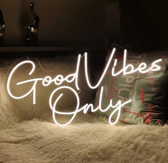 Good Vibes Only LED Neon Colored Sign