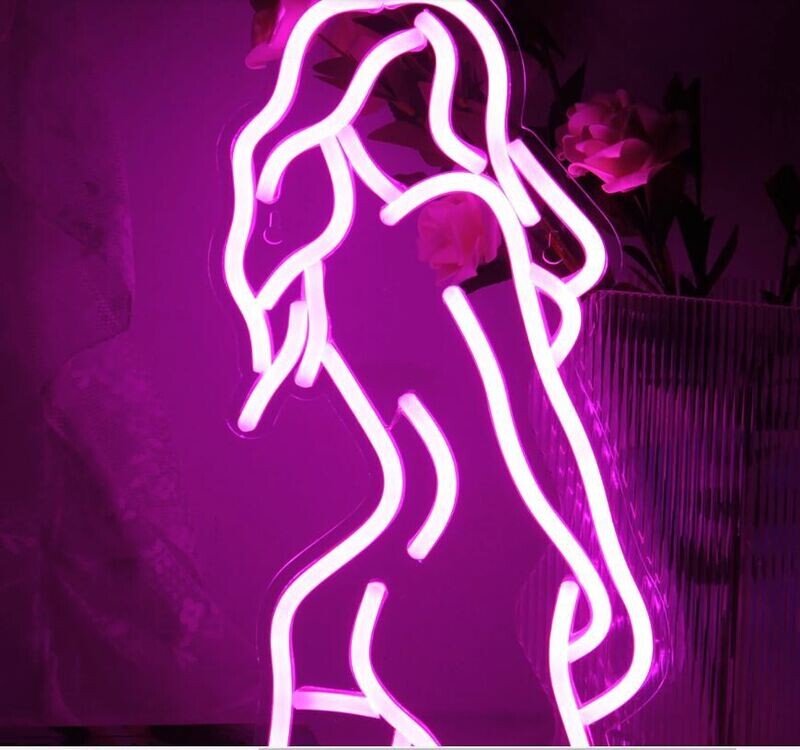 Sexy Woman LED Neon Colored Sign Wall Art