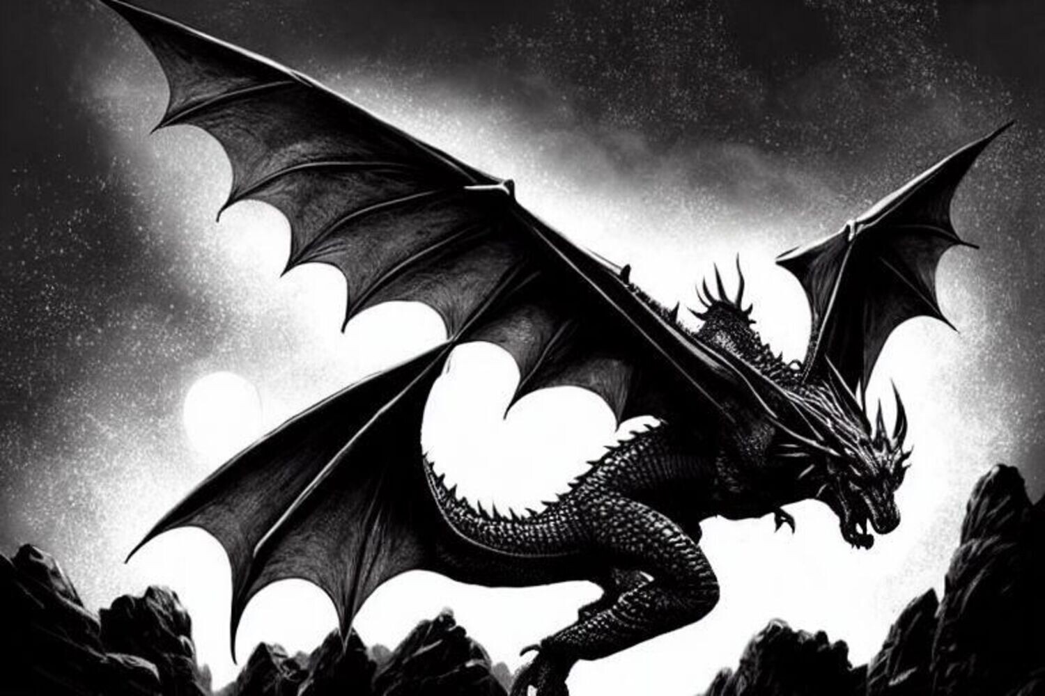 Midnight Sky Dragon Sketch