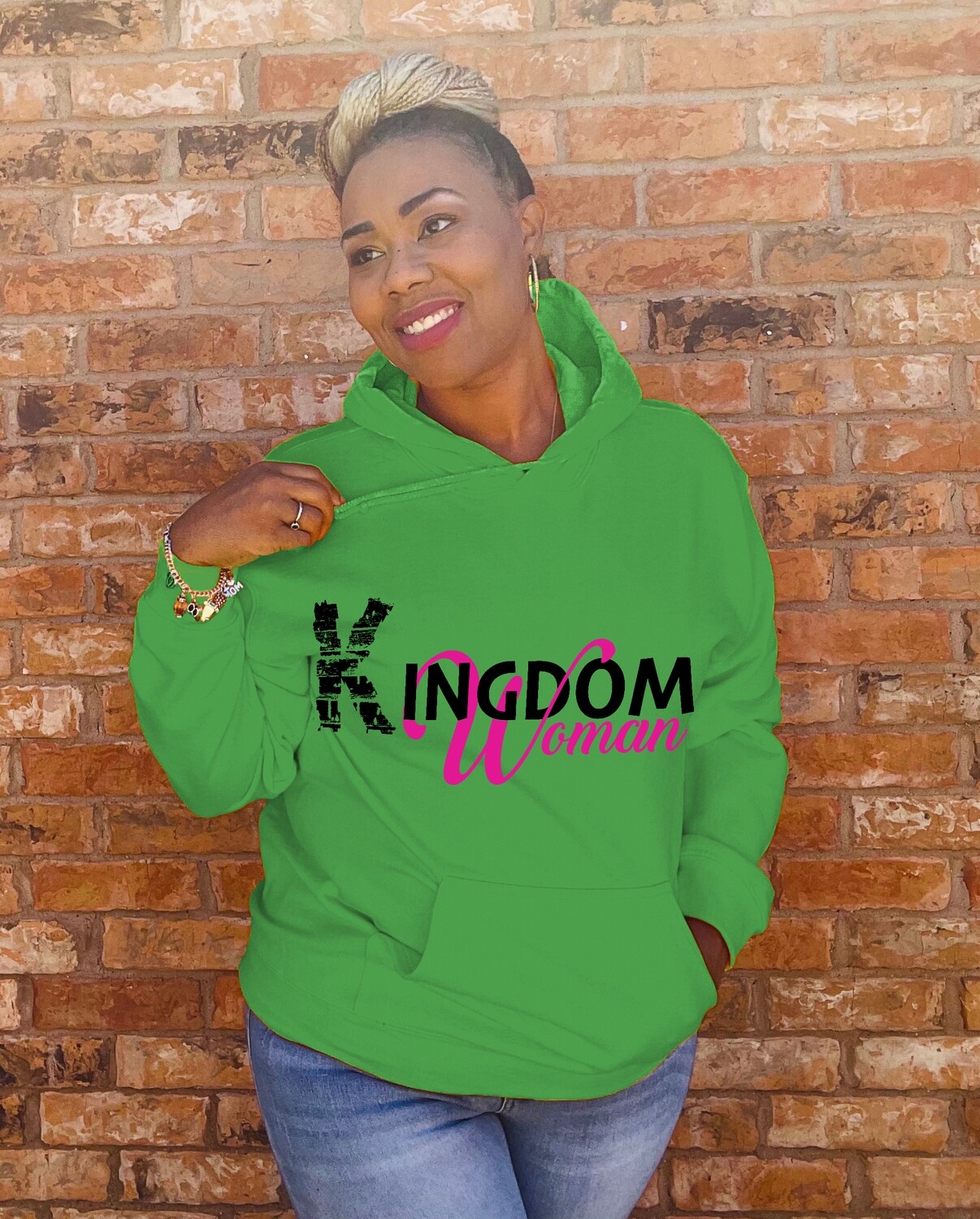 Kingdom Woman Black Logo Hoodie