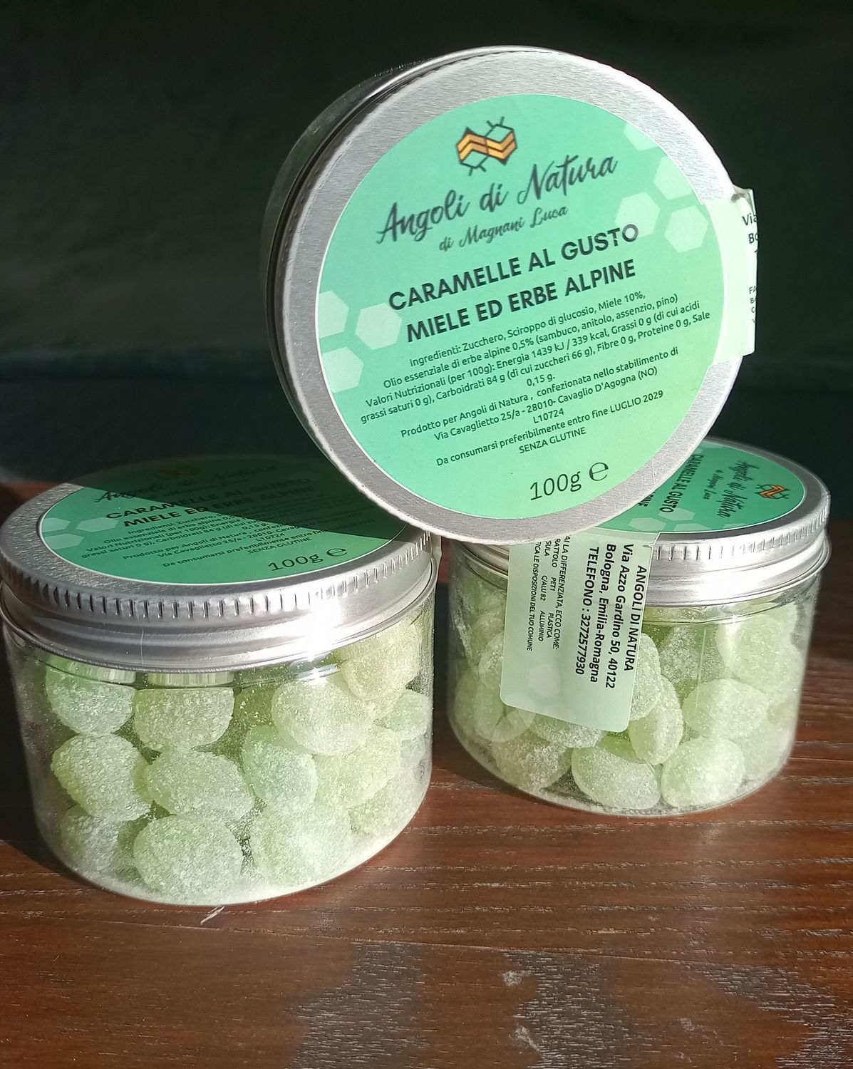 Caramelle drops gusto ERBE ALPINE, barattolo da 100 g